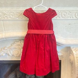 Girls Ralph Lauren Holiday Corduroy Red Dress. SZ 4/4T